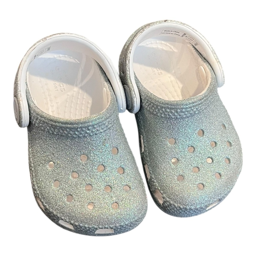 Infant Crocs Classic Frosted Glitter Clog Size 4‎